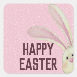 Adesivo Quadrado Coelhinho de Páscoa em Bolinhas