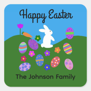 Adesivo Quadrado Coelhinho de Páscoa nº 3