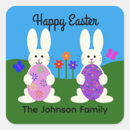 Adesivo Quadrado Coelhinho de Páscoa nº 7
