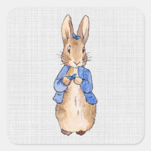 Adesivo Quadrado Coelho Bunny clássico jaqueta azul