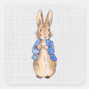 Adesivo Quadrado Coelho clássico Bunny jaqueta azul
