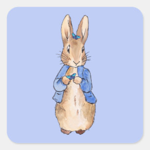 Adesivo Quadrado Coelho clássico Bunny jaqueta azul
