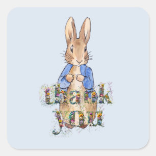 Adesivo Quadrado Coelho clássico Bunny jaqueta azul