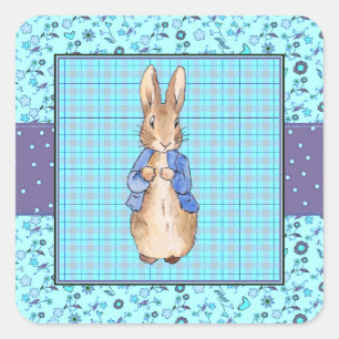 Adesivo Quadrado Coelho clássico Bunny jaqueta azul