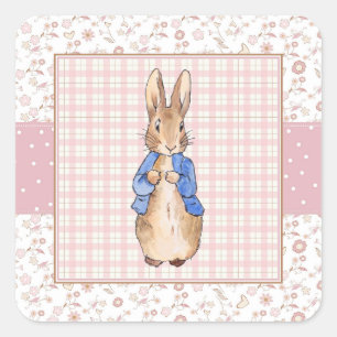 Adesivo Quadrado Coelho clássico Bunny jaqueta azul