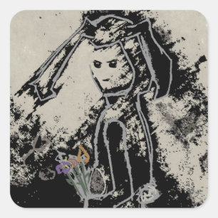 Adesivo Quadrado coelho sinistro