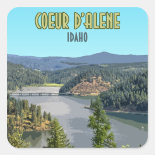 Adesivo Quadrado Coeur d’Alene Idaho Souvenir
