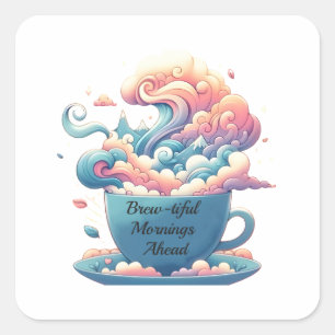 Adesivo Quadrado Coffee Quote Inspiracional