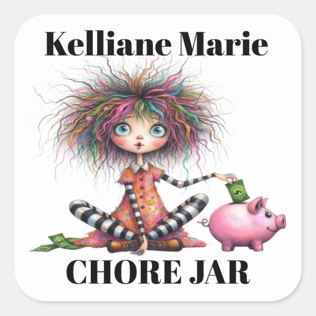 Adesivo Quadrado Cofrinho (Frente)