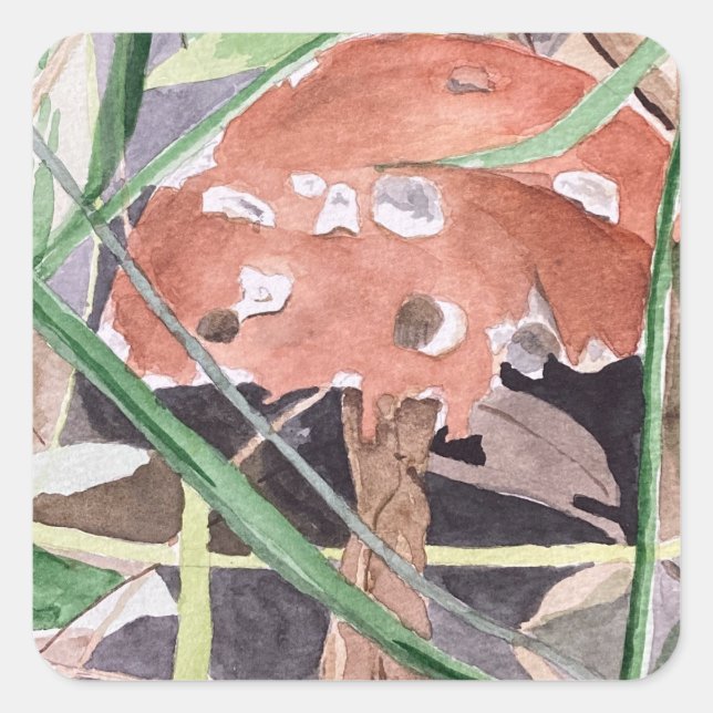 Adesivo Quadrado cogumelo (Frente)