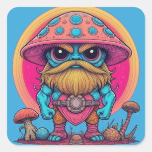 Adesivo Quadrado Cogumelo Burly Mountain