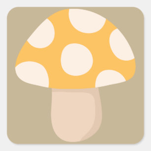 Adesivo Quadrado Cogumelo picado