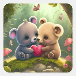 Adesivo Quadrado Cogumelos cubanos na floresta