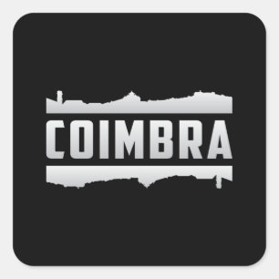 Adesivo Quadrado Coimbra Portugal Cidade Skyline Cityscape Engraça