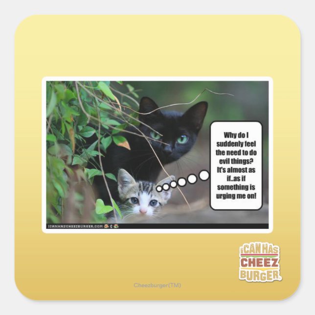 Adesivo Quadrado coisas mau (Frente)