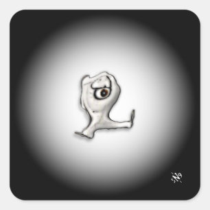 Adesivo Quadrado Coisinha de um olho zangada v2