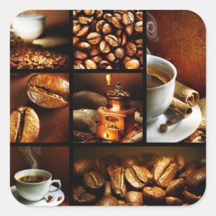 Adesivo Quadrado Colagem 2 do café