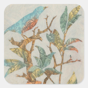 Adesivo Quadrado Colagem Aviária I