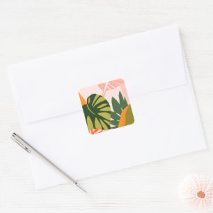 Adesivo Quadrado Colagem da Selva I