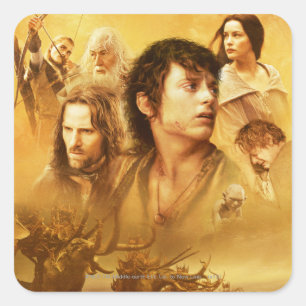 Adesivo Quadrado Colagem de Caracteres