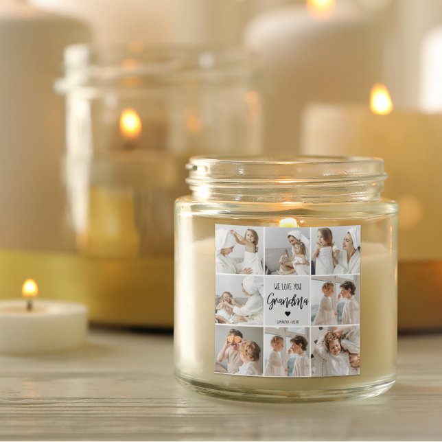 Adesivo Quadrado Colagem De Cinzas Fotográficas Que Amo Sua Avó Mel (Criador carregado)