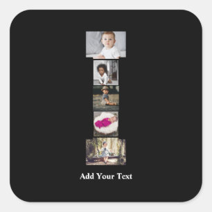 Adesivo Quadrado Colagem de Fotografias com design Carta I