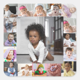 Adesivo Quadrado Colagem de Fotografias do Design 17