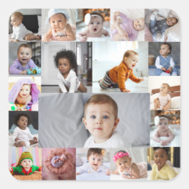 Adesivo Quadrado Colagem de Fotografias do Design 19