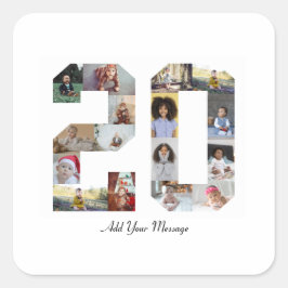 Adesivo Quadrado Colagem de Fotos Número 20