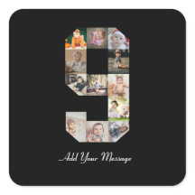 Colagem de Fotos Número 9 Preto e Branco