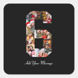 Adesivo Quadrado Colagem de Fotos Preta e Branco Número 6