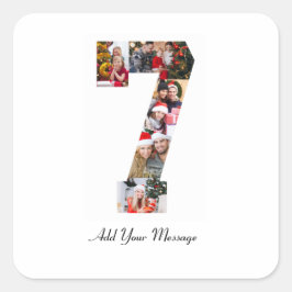 Adesivo Quadrado Colagem de Fotos Preta e Branco Número 7