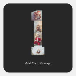 Adesivo Quadrado Colagem de Fotos Preto e Branco Número 1