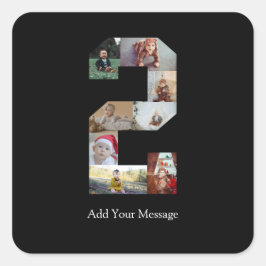 Adesivo Quadrado Colagem de Fotos Preto e Branco Número 2