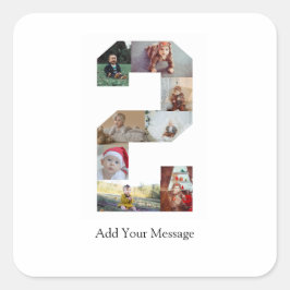 Adesivo Quadrado Colagem de Fotos Preto e Branco Número 2