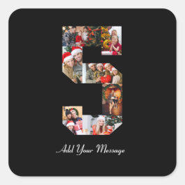 Adesivo Quadrado Colagem de Fotos Preto e Branco Número 5