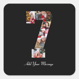 Adesivo Quadrado Colagem de Fotos Preto e Branco Número 7