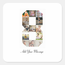 Adesivo Quadrado Colagem de Fotos Preto e Branco Número 8