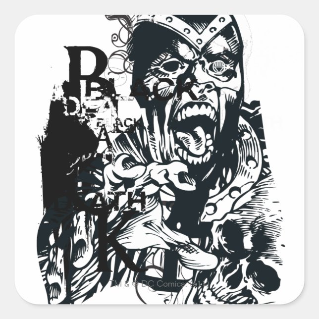 Adesivo Quadrado Colagem de Mão Negra e Crânio (Frente)