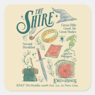 Adesivo Quadrado Colagem Gráfica em Aquarela THE SHIRE™