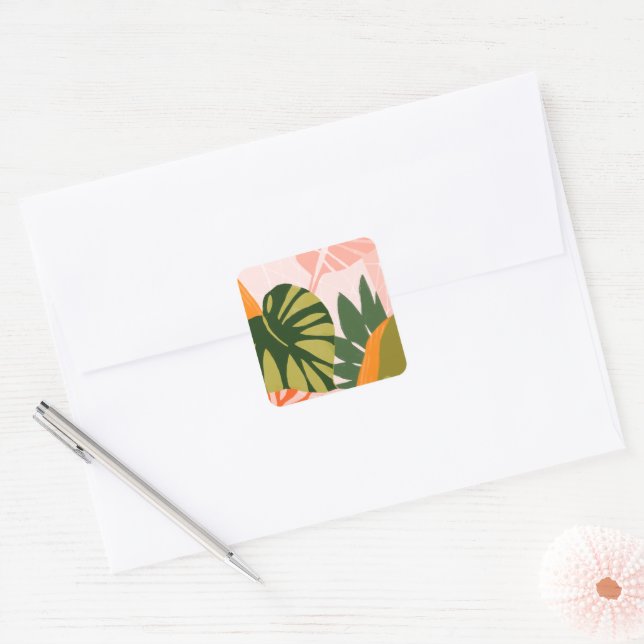 Adesivo Quadrado Colagem Selva I (Envelope)