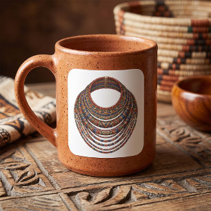Adesivo Quadrado Colar de Contas Africano Tribal