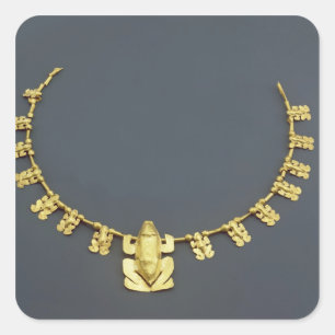 Adesivo Quadrado Colar de Quimbaya com sapos, de Colômbia