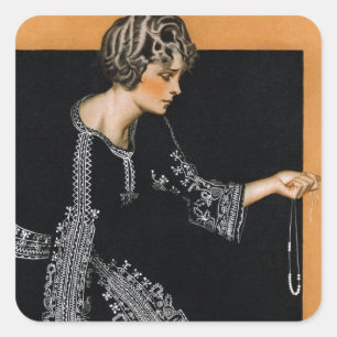 Adesivo Quadrado Colar quebrada da pérola