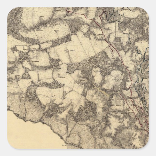 Adesivo Quadrado Cold Harbor, Virgínia (Frente)