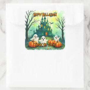 Adesivo Quadrado Coleção Assustadoramente Fofa de Halloween Popular