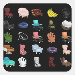 Adesivo Quadrado Coleção de Armários de Mobiliário com Tiras