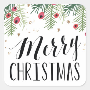 Adesivo Quadrado Coleção de Berry de feliz