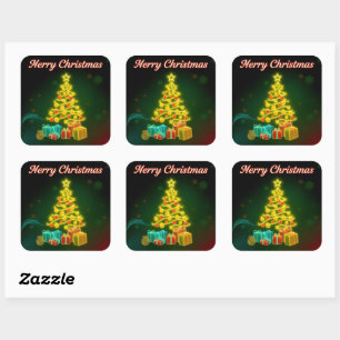 Adesivo Quadrado Coleção de Férias Neon da Trendy de Natal