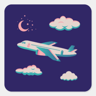 Adesivo Quadrado Coleção de Festas de Aviões!